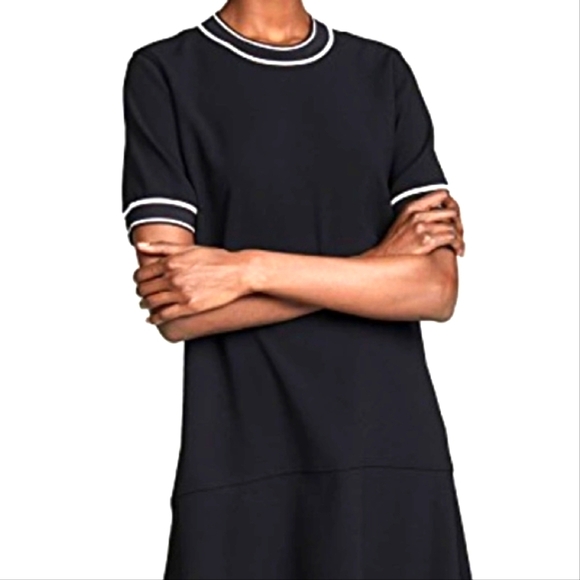 Rag & Bone Thatch Black Crêpe Relaxed Short Sleeve Dress - Picture 2 of 9